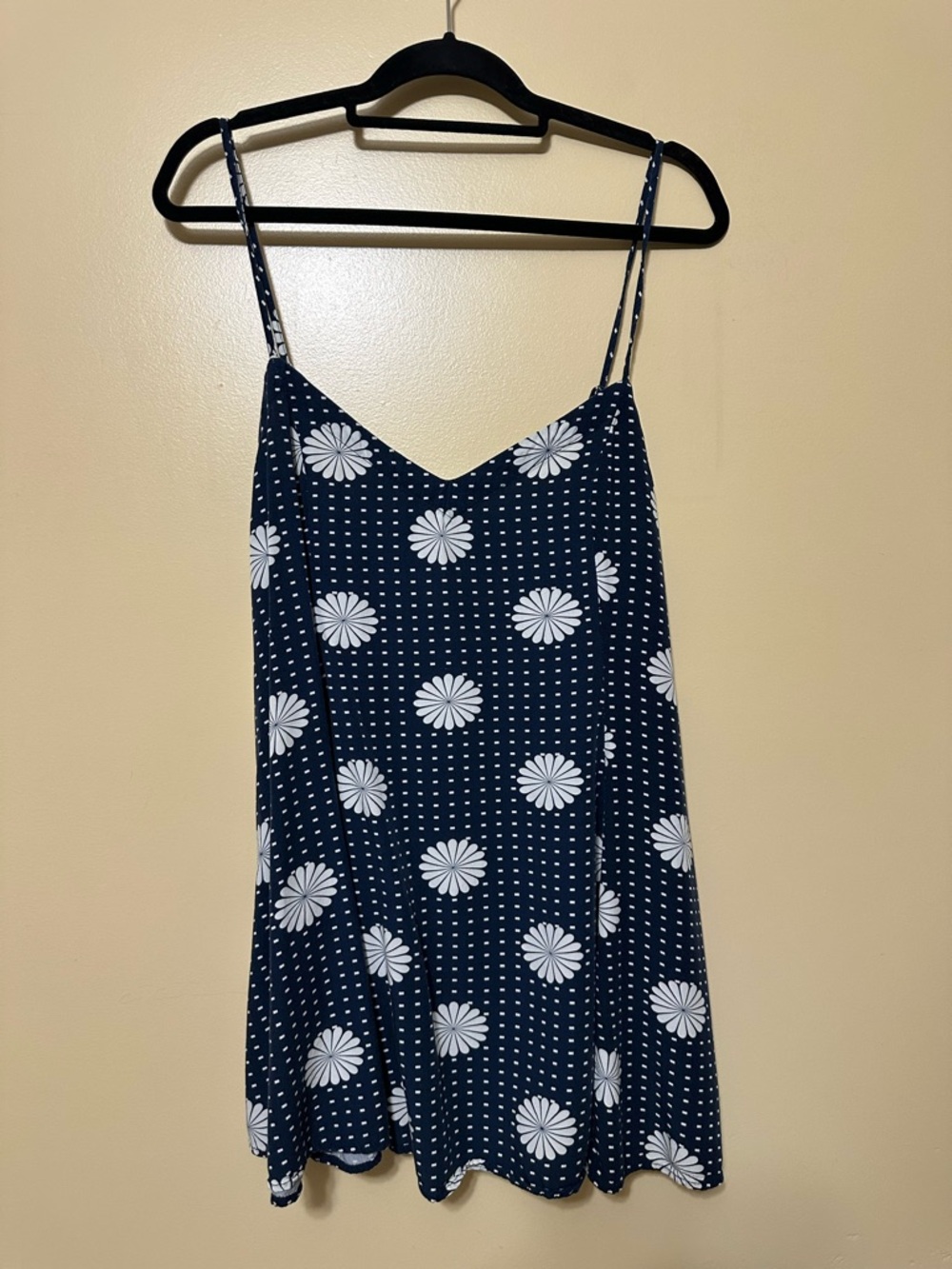 ModCloth Polka Dot Daisy Cami Tunic Women L Navy Blue - Picture 2 of 9